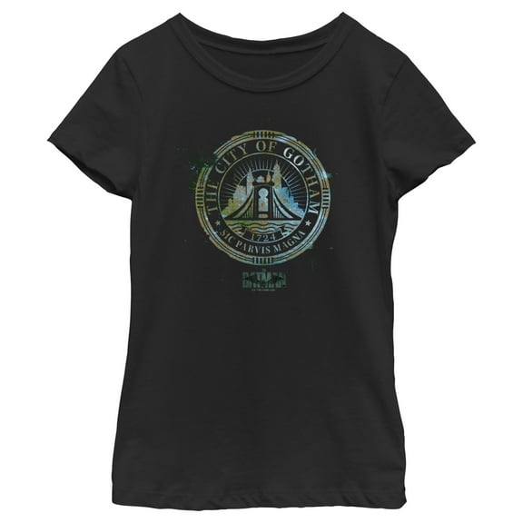 Girl's The Batman City of Gotham  Graphic Tee Black Small