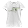 thumbnail image 1 of Girl's The Batman Riddler Crossword Puzzle  Graphic Tee White X Large, 1 of 4
