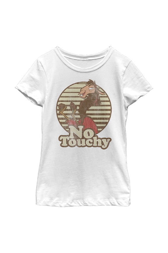 Girl's The Emperor's New Groove Kuzco No Touchy Graphic Tee White Small
