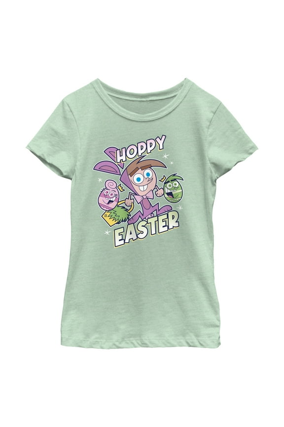 Girl's The Fairly OddParents Hoppy Easter Timmy Turner Graphic Tee Mint Medium