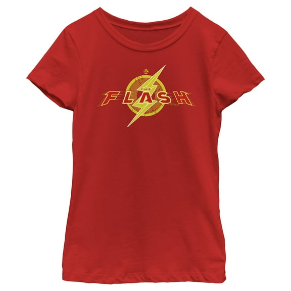 Girl's The Flash Animated Logo Graphic Tee Red Small