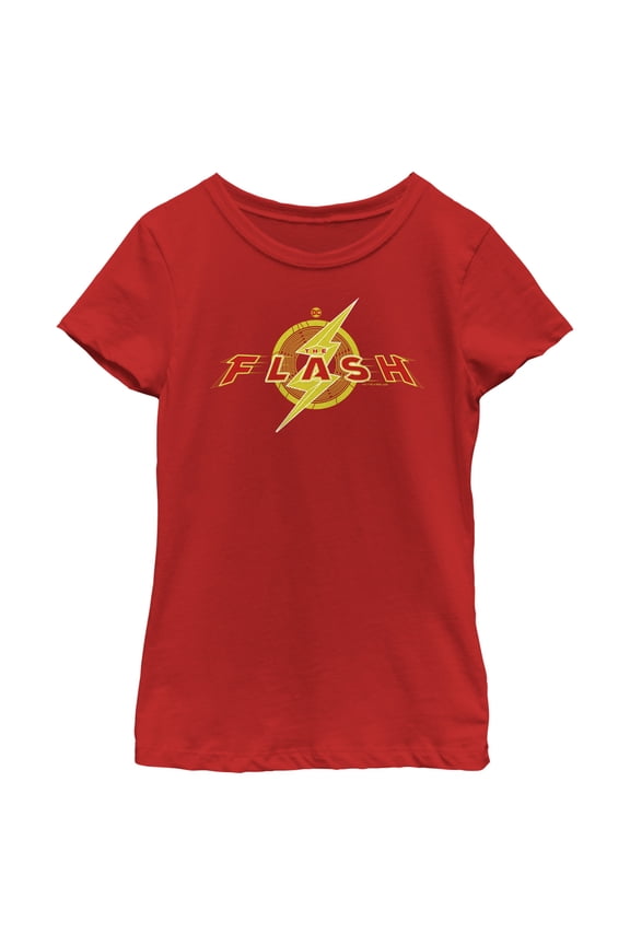 Girl's The Flash Animated Logo  Graphic Tee Red Small