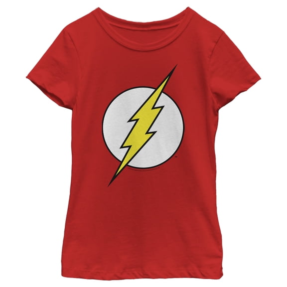 Girl's The Flash Classic Logo  Graphic Tee Red X Large