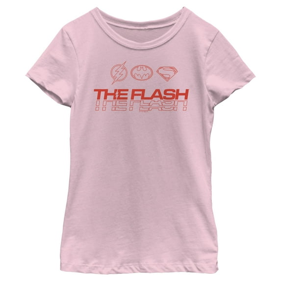 Girl's The Flash Heroes Classic Emblems Graphic Tee Light Pink X Small