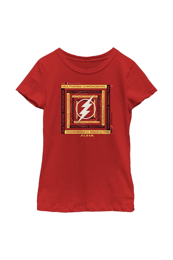 Girl's The Flash Multiverse Chronobowl Graphic Tee Red X Small