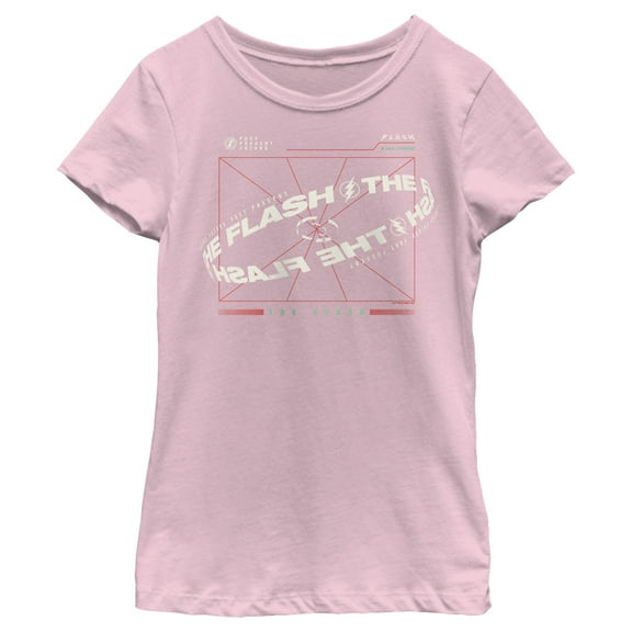 Girl's The Flash Multiverse Curved Logo  Graphic Tee Light Pink X Large