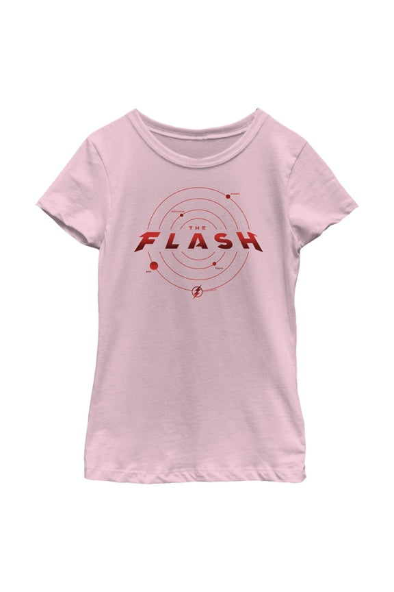 Girl's The Flash Multiverse Logo Graphic Tee Light Pink Small
