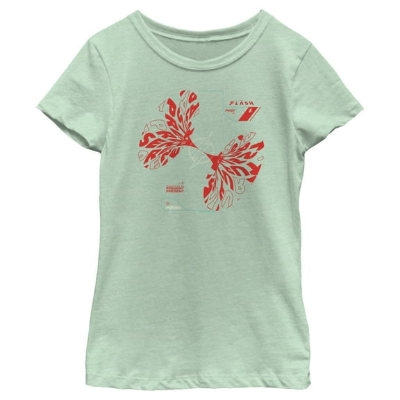 Girl's The Flash Past, Present, and Future Collage Graphic Tee Mint Medium