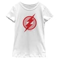 thumbnail image 1 of Girl's The Flash Red Lightning Bolt Symbol Graphic Tee White X Large, 1 of 4