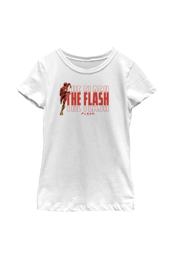 Girl's The Flash Speedster Barry Allen Logo Graphic Tee White Large