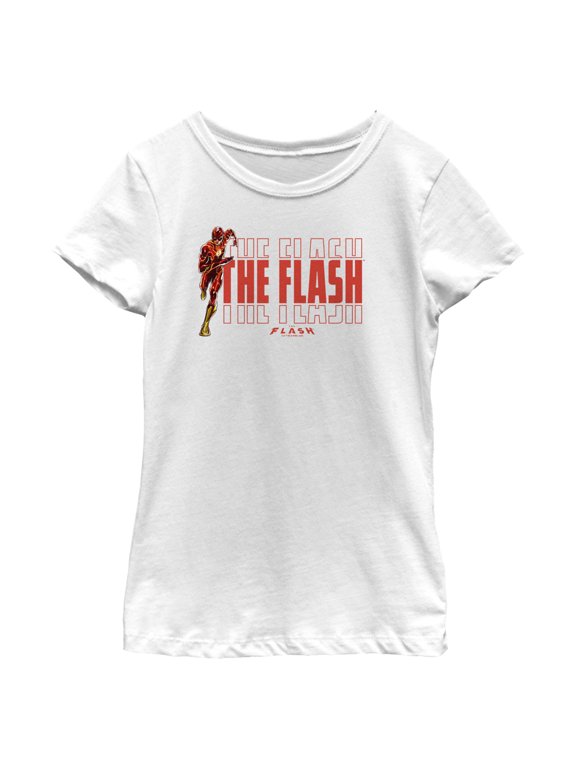 Girl's The Flash Speedster Barry Allen Logo Graphic Tee White Medium