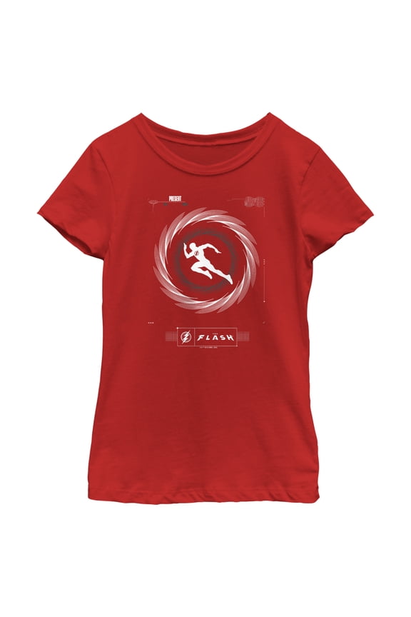 Girl's The Flash Speedster Silhouette  Graphic Tee Red X Large