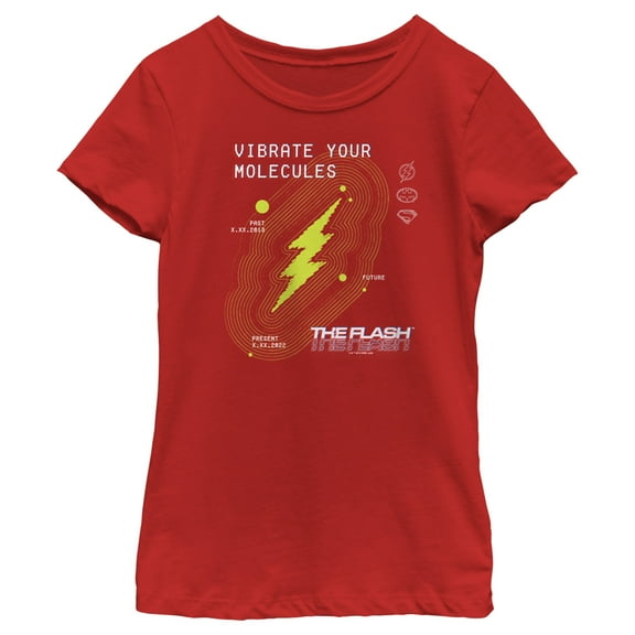 Girl's The Flash Vibrate Your Molecules  Graphic Tee Red Large