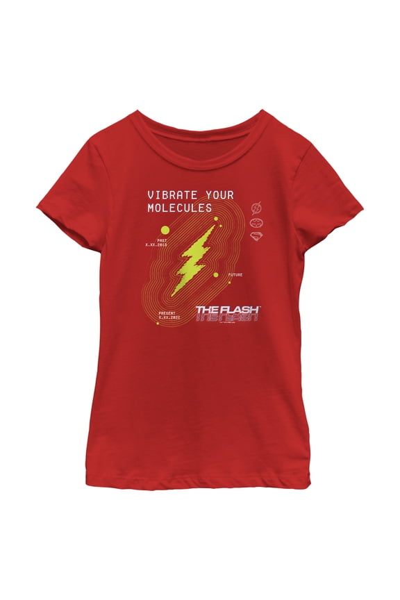 Girl's The Flash Vibrate Your Molecules Graphic Tee Red X Large
