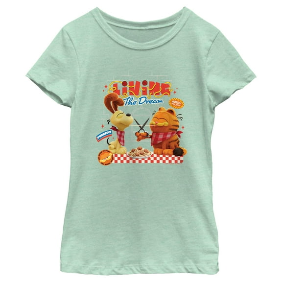 Girl's The Garfield Movie Living the Dream Graphic Tee Mint X Large