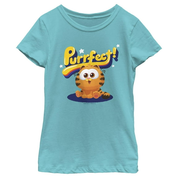 Girl's The Garfield Movie Purrfect Baby Graphic Tee Tahiti Blue X Large