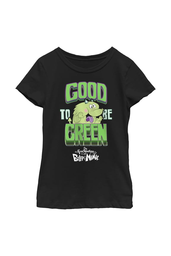 Girl's The Grim Adventures of Billy & Mandy Good to Be Green Graphic Tee Black Medium