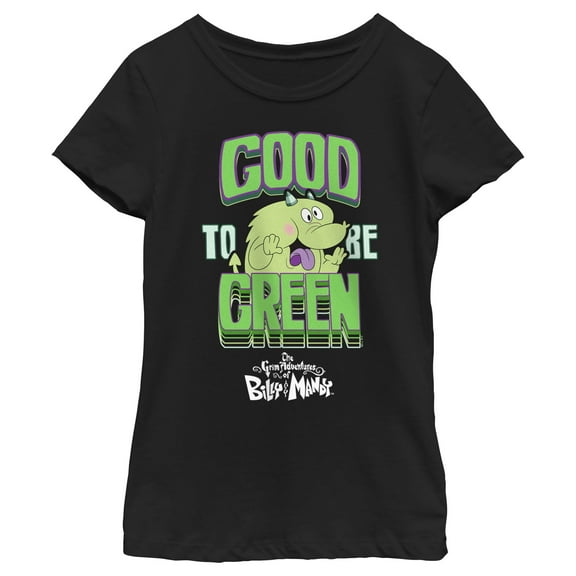 Girl's The Grim Adventures of Billy & Mandy Good to Be Green  Graphic Tee Black Small