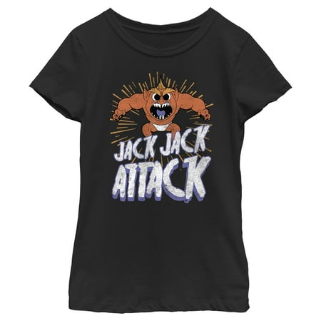 Girl's The Incredibles Jack-Jack Attack Distressed Graphic Tee Black Small
