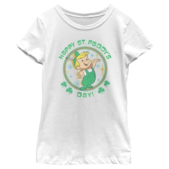 Girl's The Jetsons Elroy Happy St. Paddy's Day Graphic Tee White Large