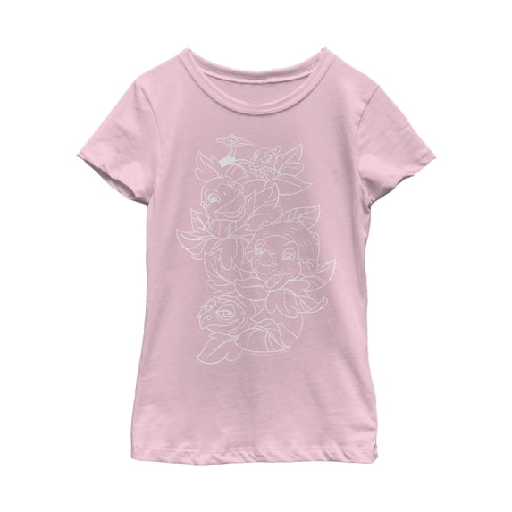 Girl's The Land Before Time Best Friend Outline Graphic Tee Light Pink X Small