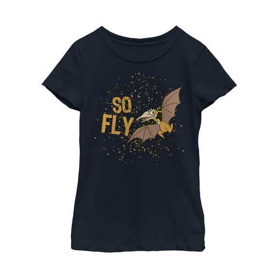 Girl's The Land Before Time Petrie So Fly Graphic Tee Navy Blue Large
