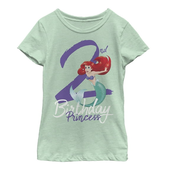 Girl's The Little Mermaid 2nd Birthday  Graphic Tee Mint Small