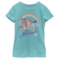 thumbnail image 1 of Girl's The Little Mermaid Ariel Actually I'm a Mermaid Rainbow Graphic Tee Tahiti Blue X Large, 1 of 4