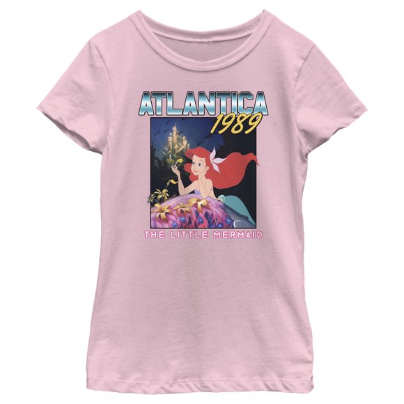Girl's The Little Mermaid Ariel Atlantica 1989 Graphic Tee Light Pink Medium