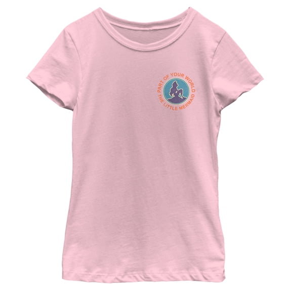 Girl's The Little Mermaid Ariel Part of Your World Quote Graphic Tee Light Pink Large