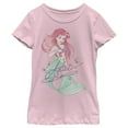 thumbnail image 1 of Girl's The Little Mermaid Ariel Watercolor Signature Graphic Tee Light Pink X Large, 1 of 4