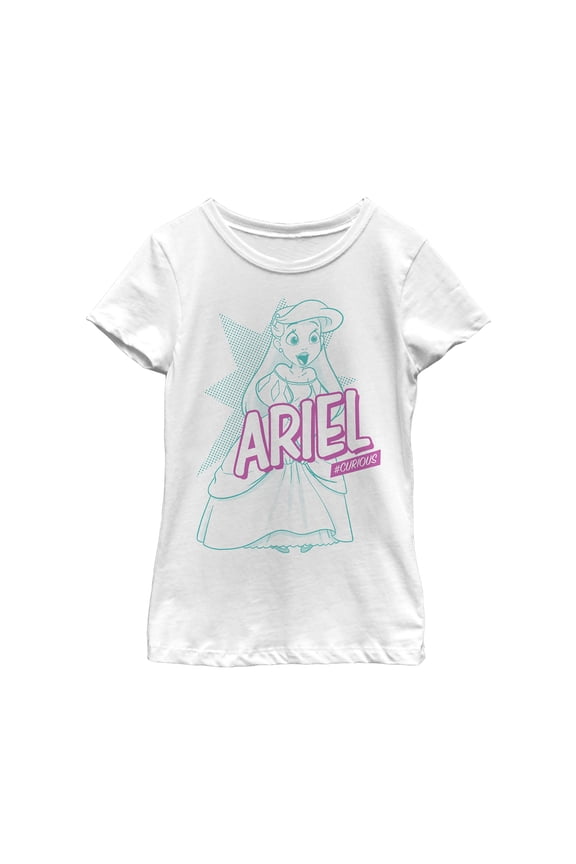 Girl's The Little Mermaid Curious Pop Art Graphic Tee White X Large