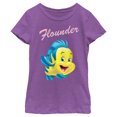 thumbnail image 1 of Girl's The Little Mermaid Flounder Large Portrait  Graphic Tee Purple Berry Medium, 1 of 4