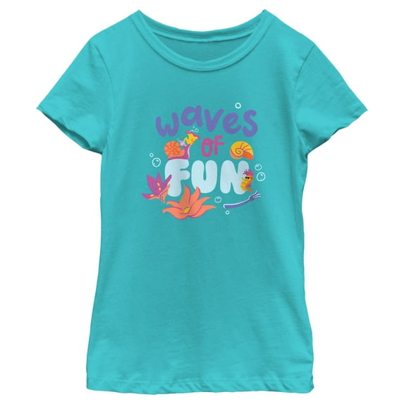 Girl's The Little Mermaid Waves of Fun Graphic Tee Tahiti Blue X Small