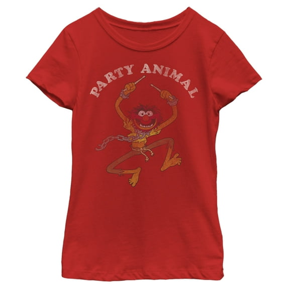 Girl's The Muppets Animal Party Graphic Tee Red Medium