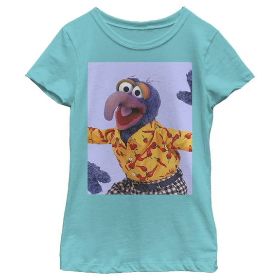 Girl's The Muppets Gonzo Chili Peppers  Graphic Tee Tahiti Blue X Small