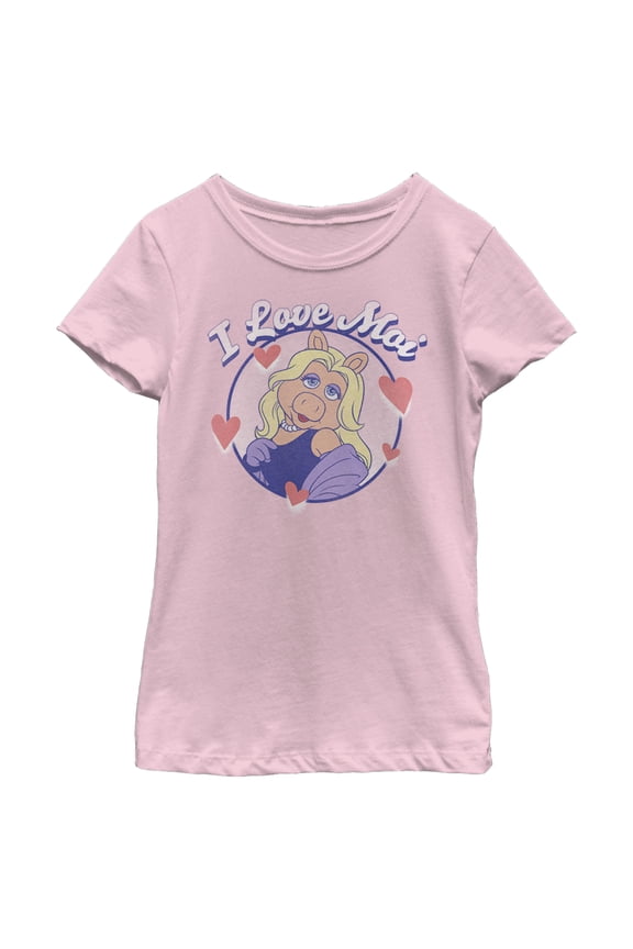 Girl's The Muppets I Love Moi Graphic Tee Light Pink Medium