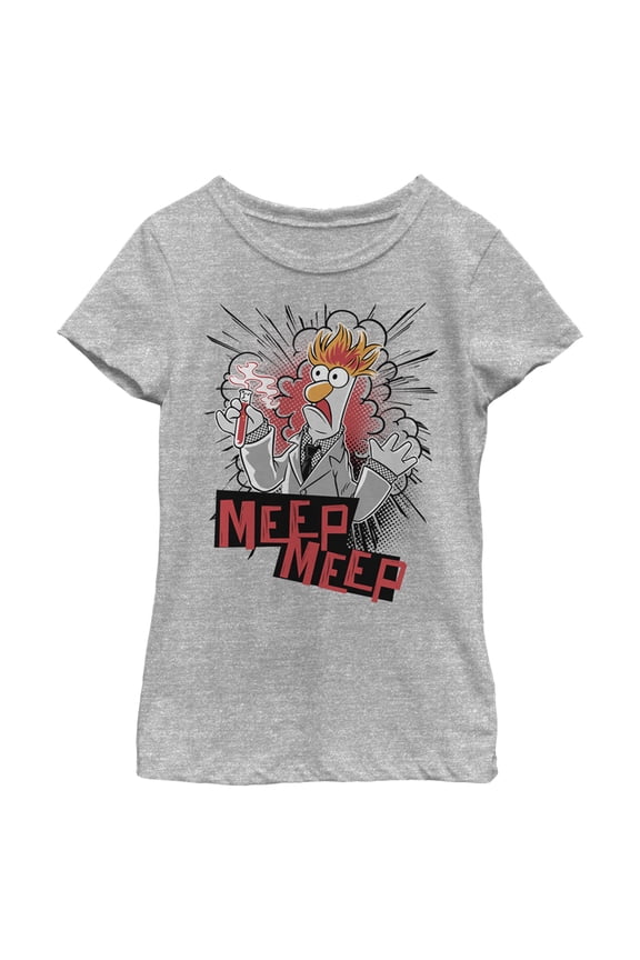 Girl's The Muppets Meep Meep  Graphic Tee Athletic Heather Medium