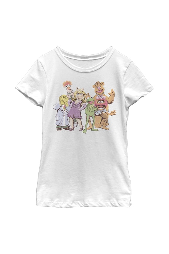 Girl's The Muppets The Gang Graphic Tee White Large