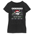 thumbnail image 1 of Girl's The Nightmare Before Christmas Holiday Scares Jack Face Graphic Tee Black Small, 1 of 4