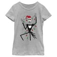 thumbnail image 1 of Girl's The Nightmare Before Christmas Jack Christmas Lights  Graphic Tee Athletic Heather X Small, 1 of 5