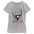 thumbnail image 1 of Girl's The Nightmare Before Christmas Jack Jolly Christmas Lights  Graphic Tee Athletic Heather Small, 1 of 5