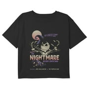 Girl's The Nightmare Before Christmas Jack Master of Fright Graphic Cropped T-Shirt Black Large