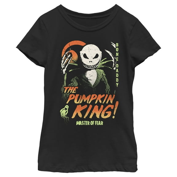 Girl's The Nightmare Before Christmas Jack Skellington Master of Fear Graphic Tee Black Large