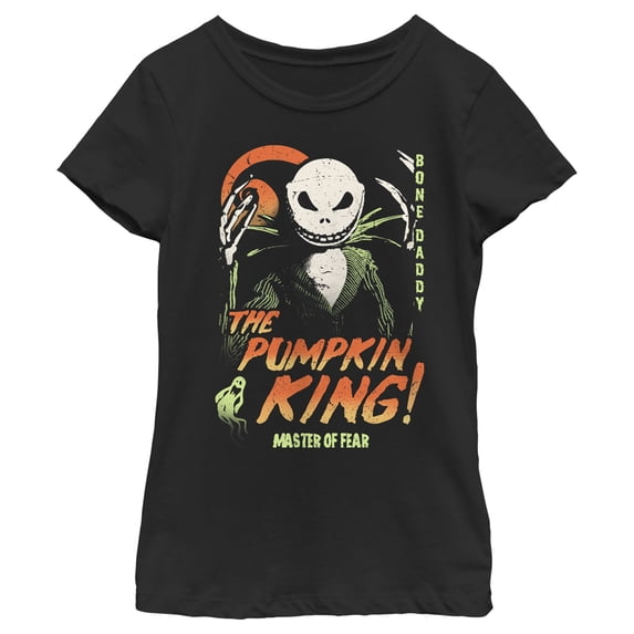 Girl's The Nightmare Before Christmas Jack Skellington Master of Fear Graphic Tee Black Medium