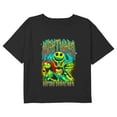 thumbnail image 1 of Girl's The Nightmare Before Christmas Jack and Sally Graffiti Graphic Cropped T-Shirt Black Small, 1 of 3