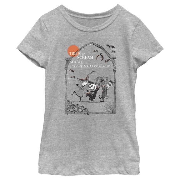 Girl's The Nightmare Before Christmas Oogie's Boys Trick or Scream Graphic Tee Athletic Heather Small