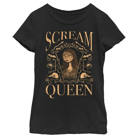 Girl's The Nightmare Before Christmas Sally the Scream Queen  Graphic Tee Black Medium