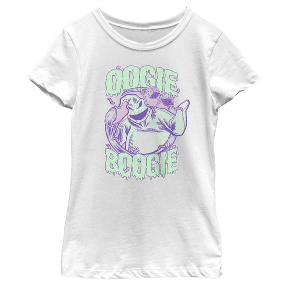 Girl's The Nightmare Before Christmas Slimy Oogie Boogie Graphic Tee White Medium