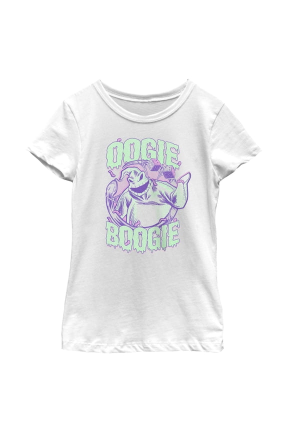 Girl's The Nightmare Before Christmas Slimy Oogie Boogie Graphic Tee White Small